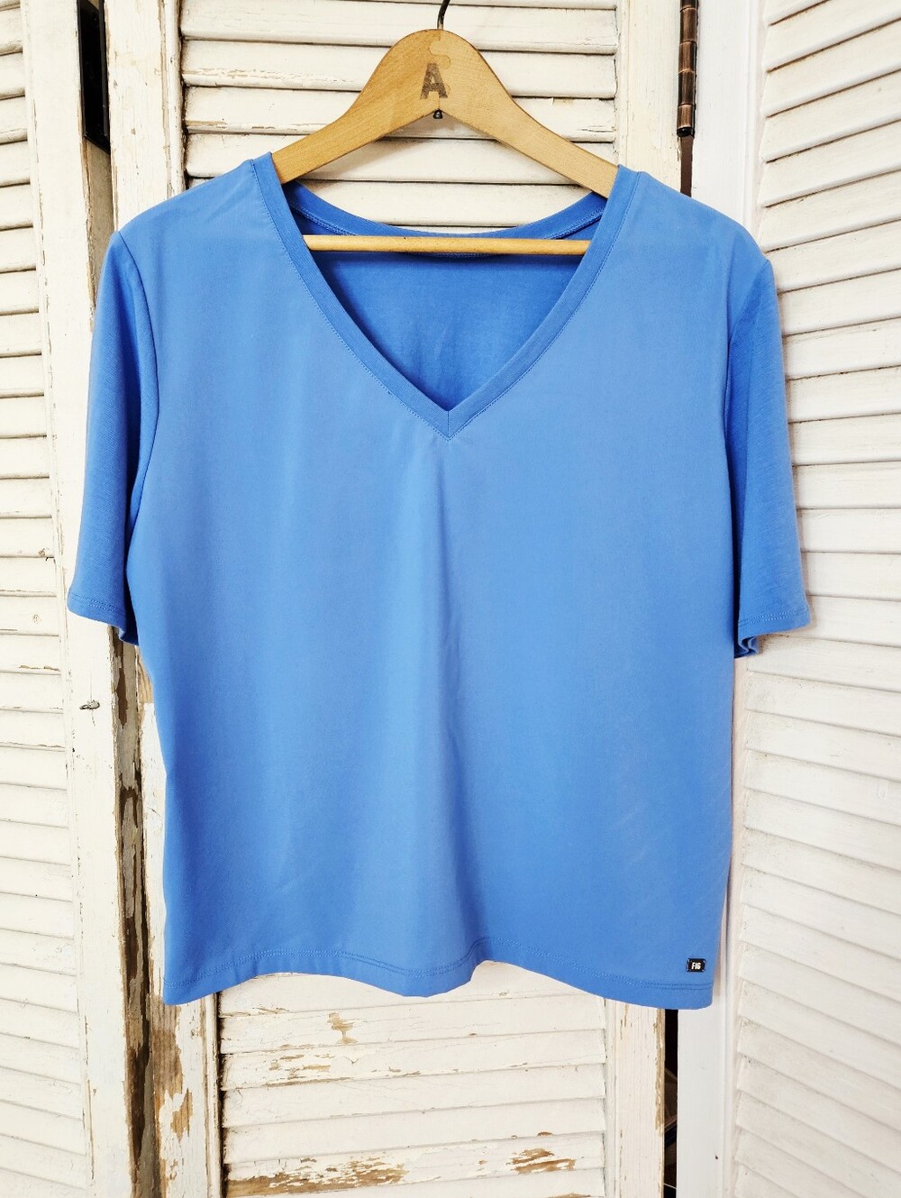FIG Clothing Classic Reversible Crew/V-neck Tee Turquoise Blue XS